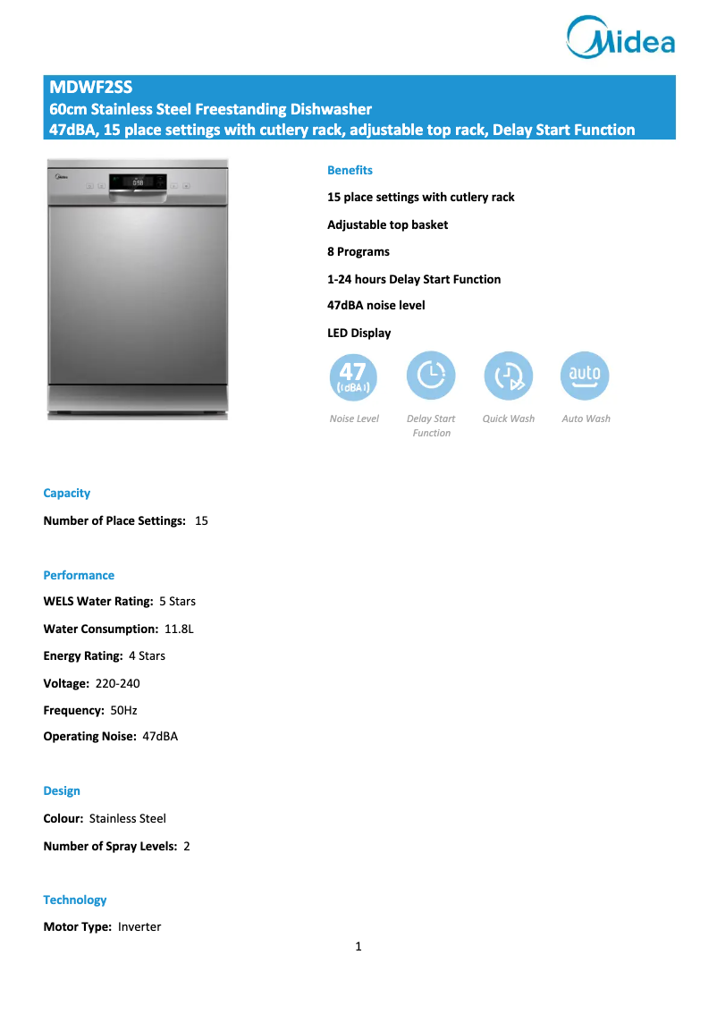 First page image of the manual for MDWF2SS