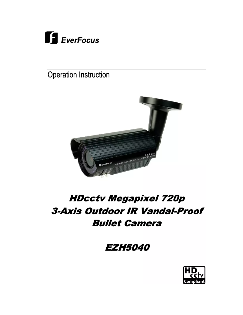 Page 1 of the manual User Manual EverFocus EZH5040