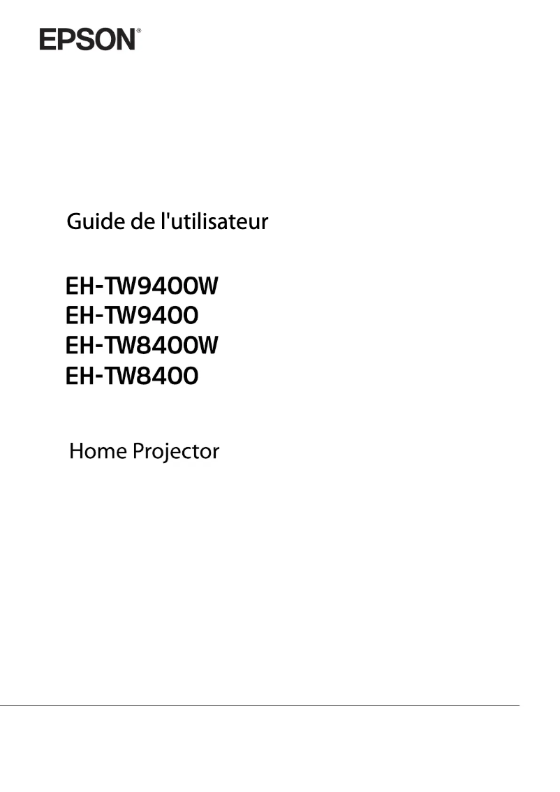 Page 1 de la notice Manuel utilisateur Epson EH-TW9400