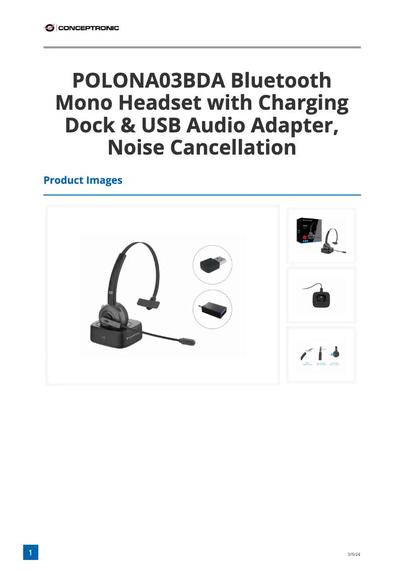 First page image of the manual for POLONA03BDA