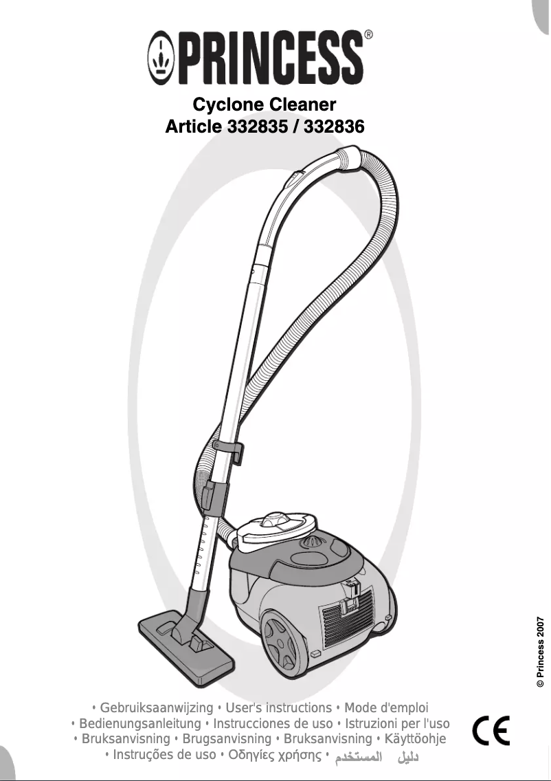 Page 1 of the manual User Manual Princess 332836 Black Rhino Cyclone Cleaner