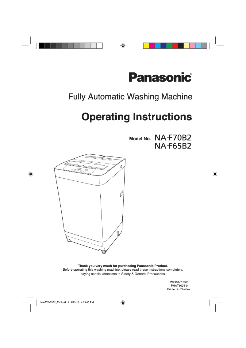 Page 1 of the manual User Manual Panasonic NA-F65B2