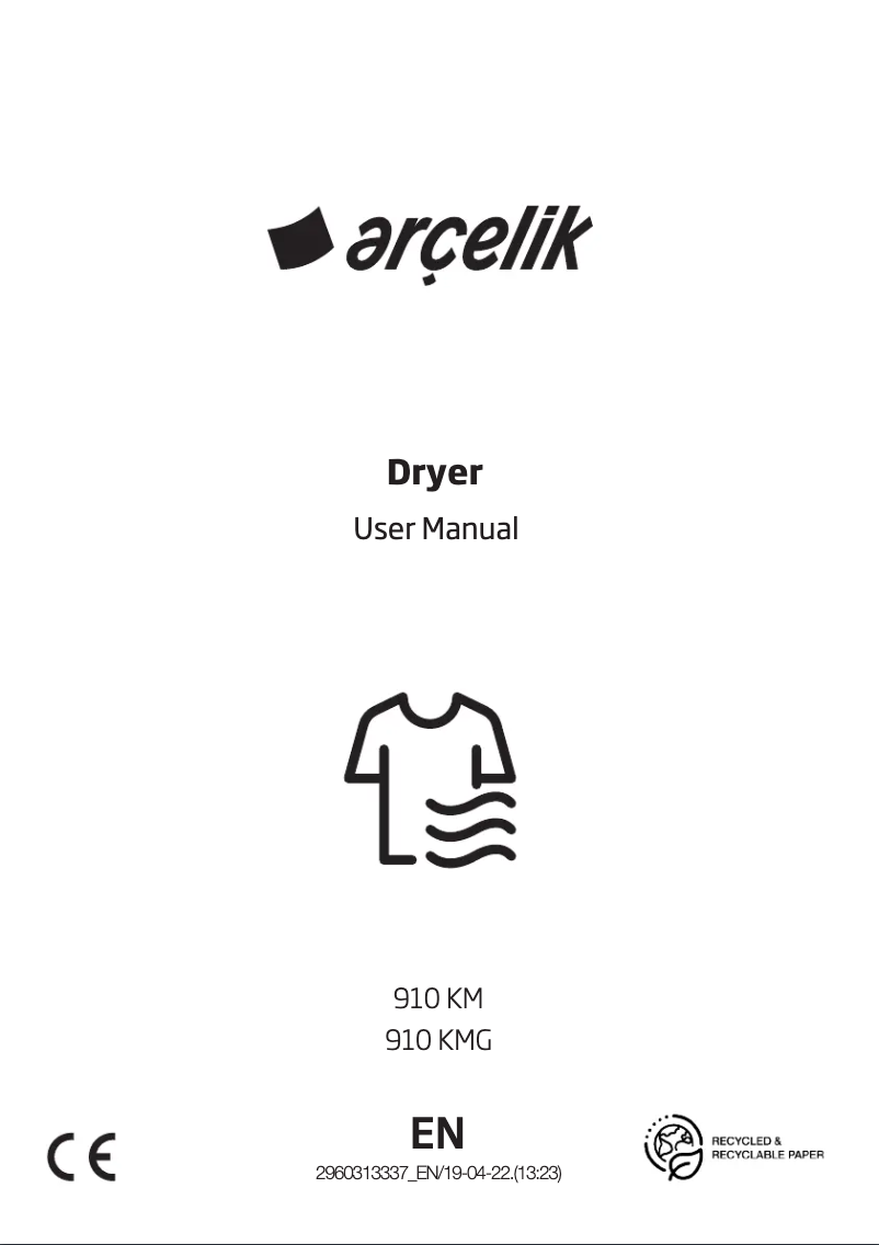 Page 1 of the manual User Manual Arçelik 910 KM