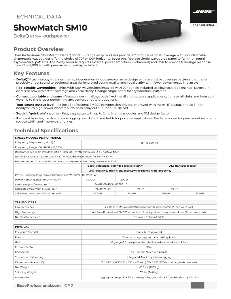 First page image of the manual for ShowMatch SM10
