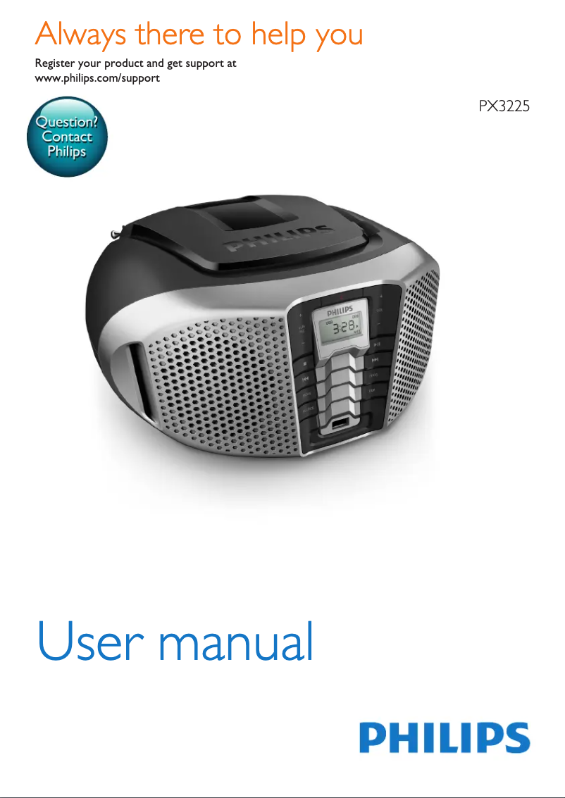 Page 1 of the manual User Manual Philips PX3225IX