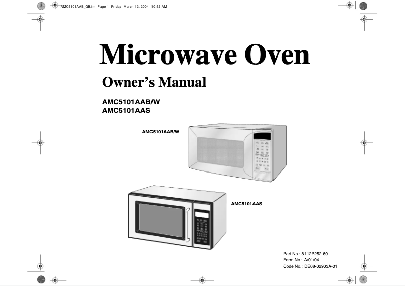 Page 1 of the manual User Manual Whirlpool AMC5101AAW