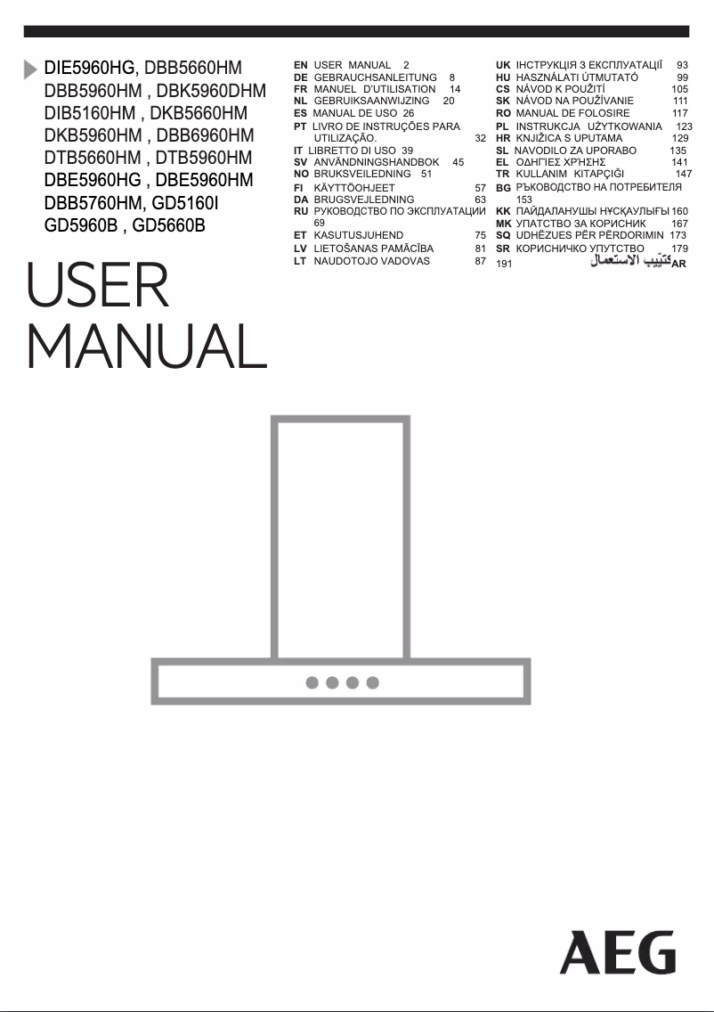 Page 1 of the manual User Manual AEG DBE5960HG