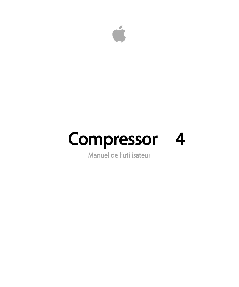 Page 1 of the manual User Manual Apple Compressor 4