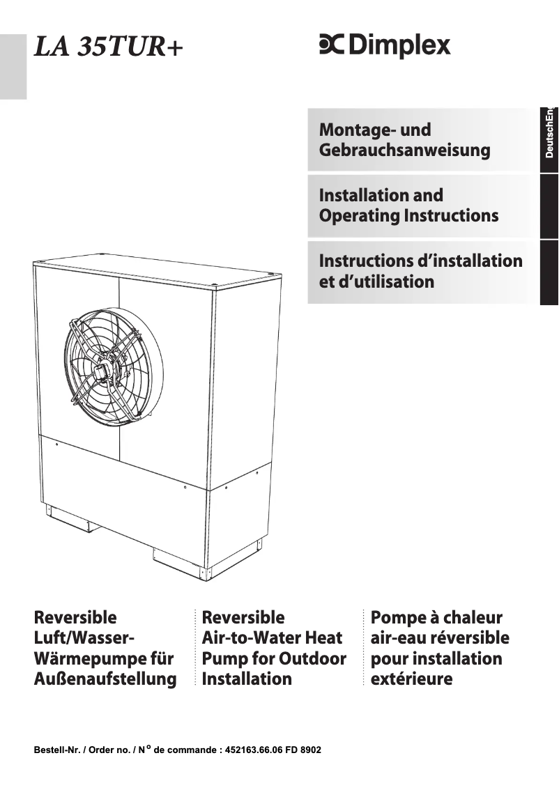 First page image of the manual for LA35TUR