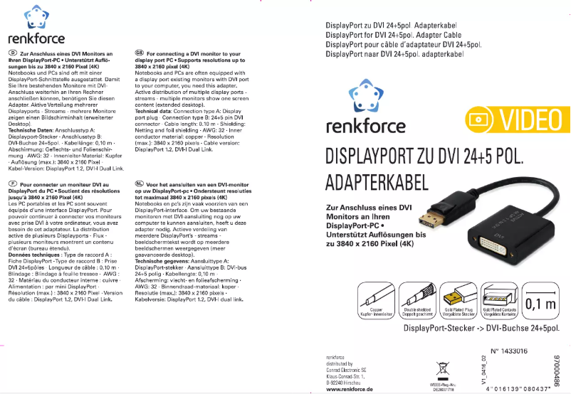 Page 1 of the manual User Manual Renkforce RF-4299048