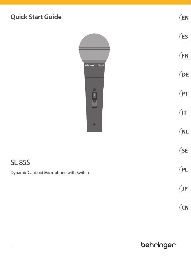 Image de la première page du manuel de l'appareil SL 85S