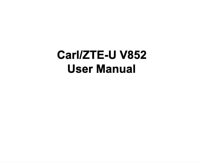 First page image of the manual for U-V852
