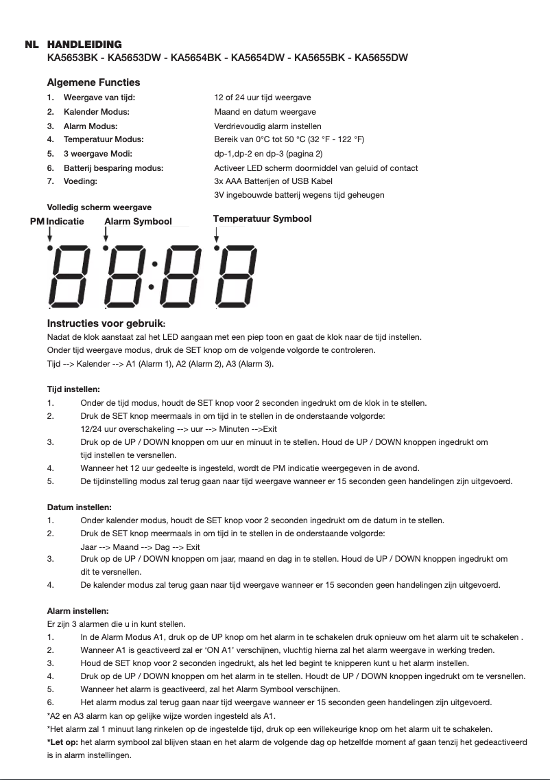 Page 1 of the manual User Manual Karlsson Cube KA5653BK