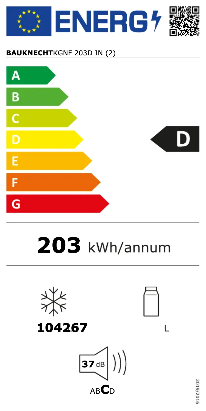 First page image of the manual for KGNF 203D IN