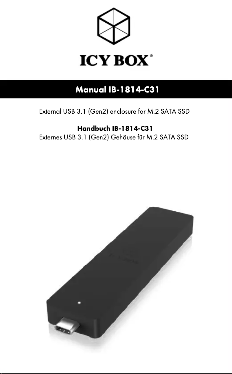 Page 1 of the manual User Manual Icy Box IB-1814-C31