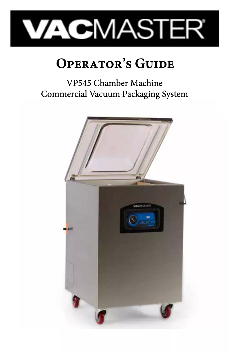 Page 1 of the manual User Manual Vacmaster VP545