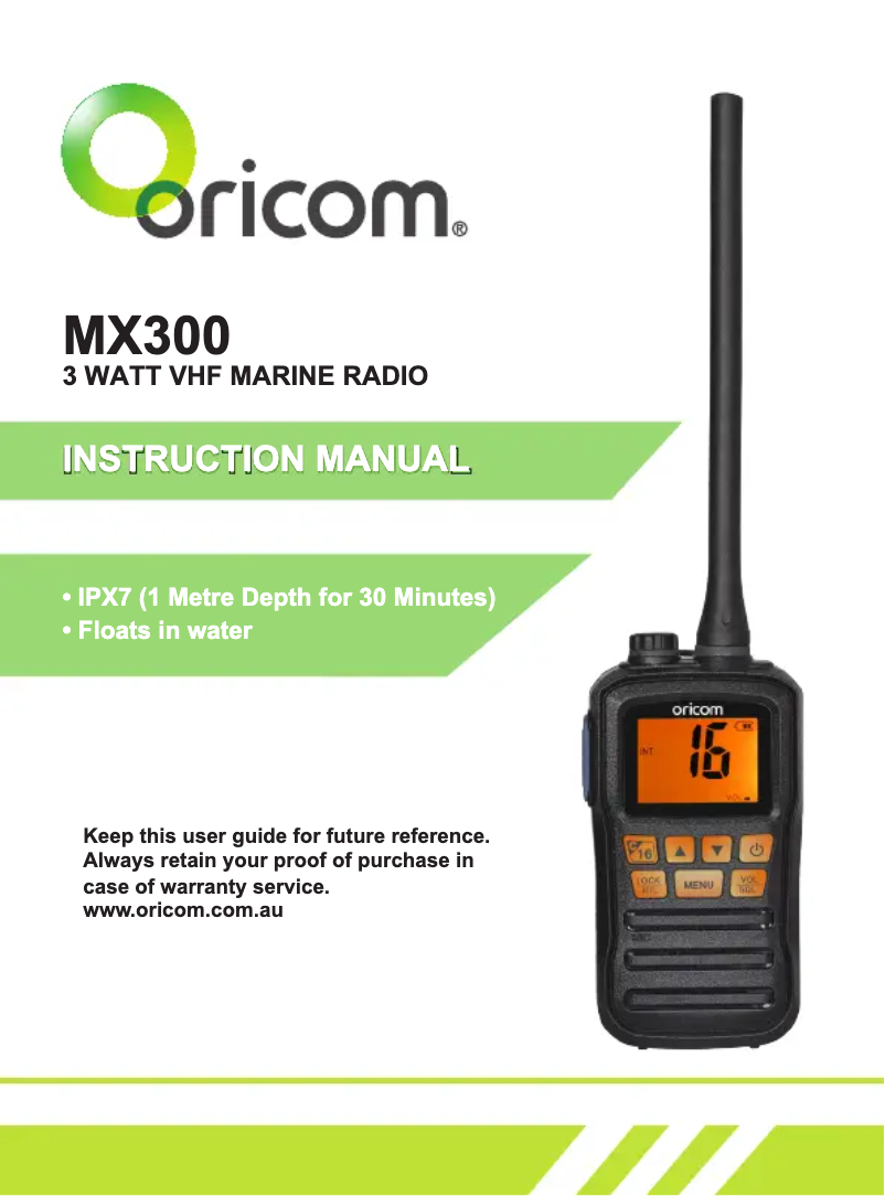 Page 1 de la notice Manuel utilisateur Oricom MX300