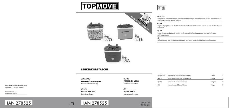 Page 1 of the manual User Manual Topmove IAN 278525