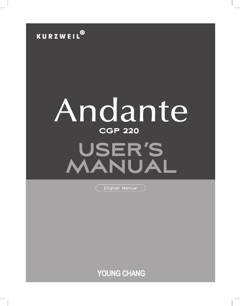 Page 1 of the manual User Manual Kurzweil CGP220