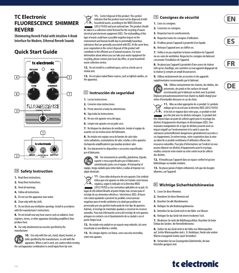 First page image of the manual for Fluorescence Shimmer Reverb