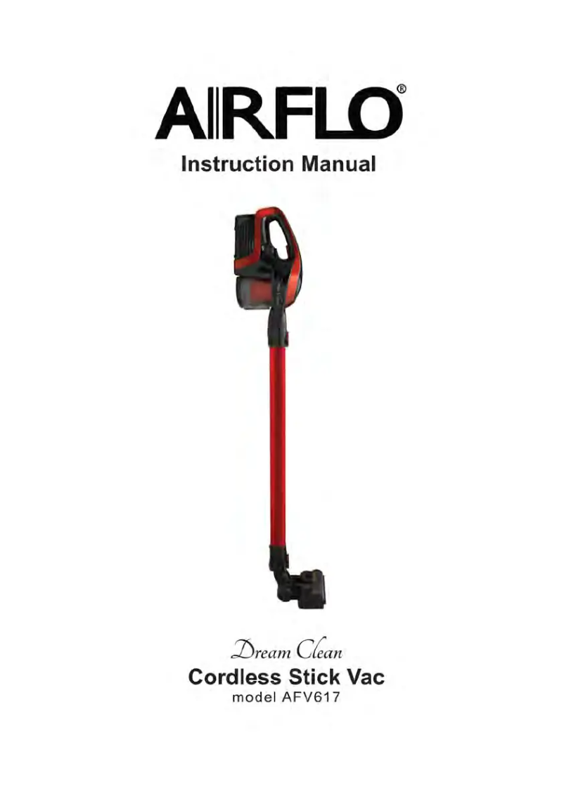 Page 1 of the manual User Manual Airflo Dream Clean AFV617