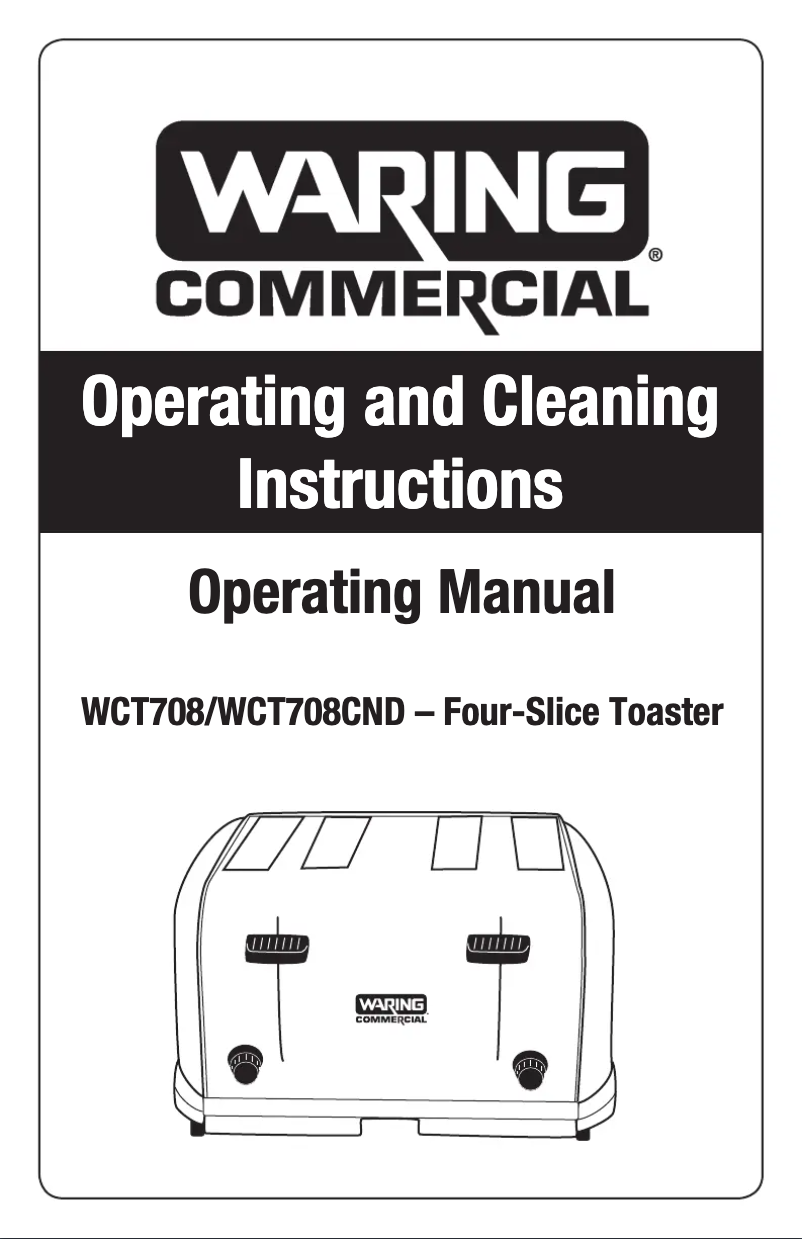 Page 1 of the manual Instructions / Assembly Waring Commercial WCT708
