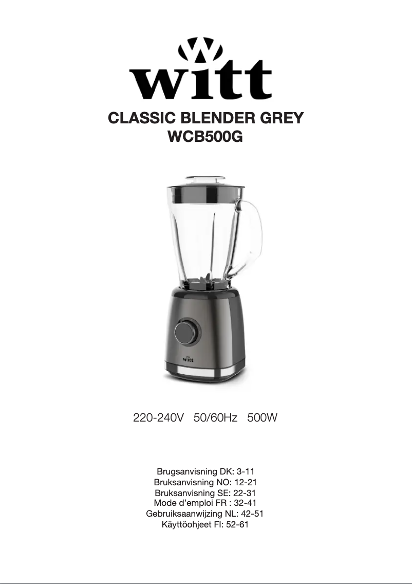 Page 1 of the manual User Manual Witt WCB500G