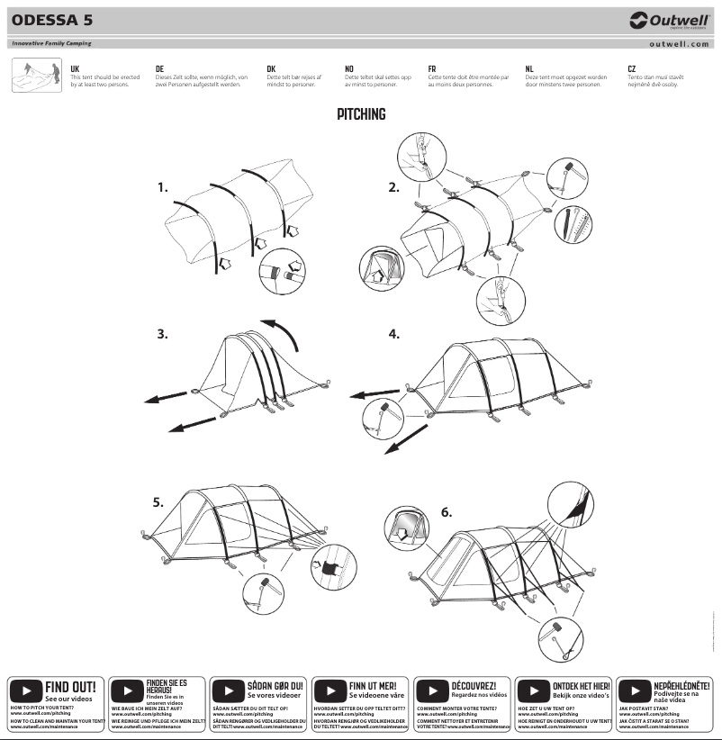 Page 1 of the manual Installation Guide Outwell Odessa 5