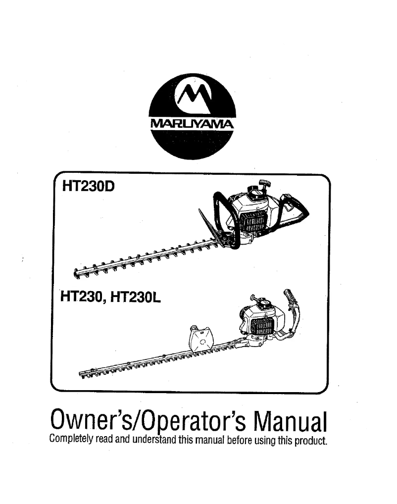 First page image of the manual for HT230D