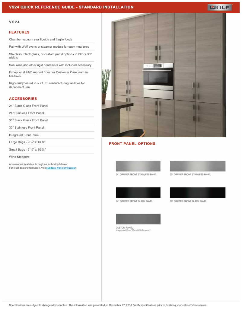 First page image of the manual for VS24