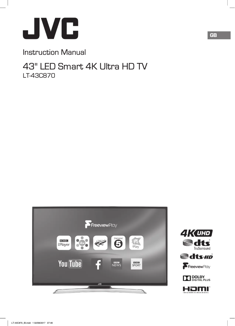 First page image of the manual for LT-43C870