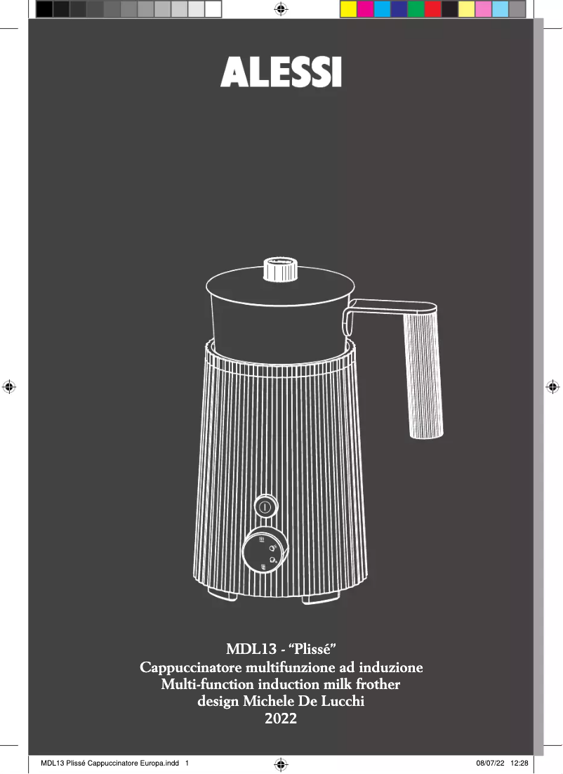 Page 1 of the manual User Manual Alessi Plissé MDL13