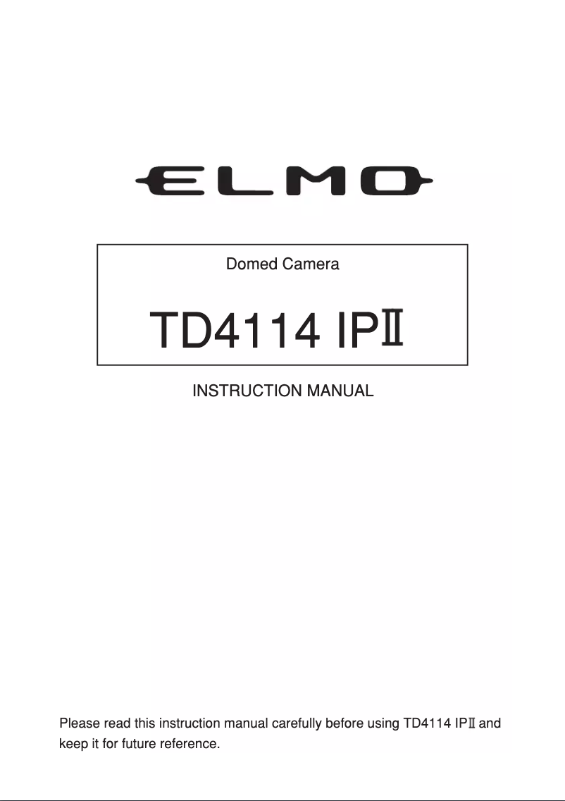 Page 1 of the manual User Manual Elmo TD4114 IP II