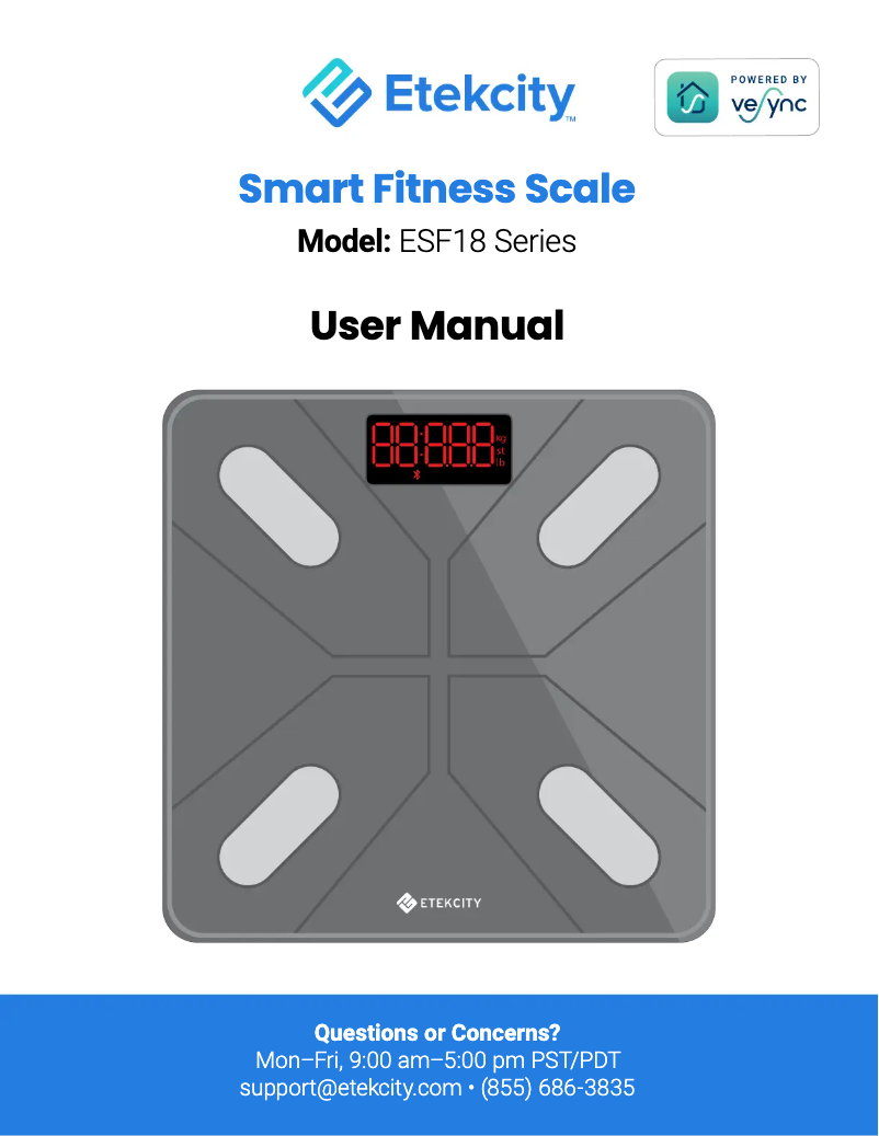 Page 1 of the manual User Manual Etekcity ESF18