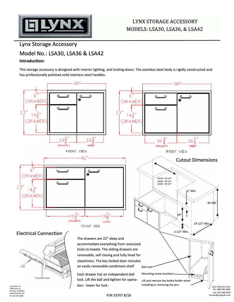 First page image of the manual for LSA42