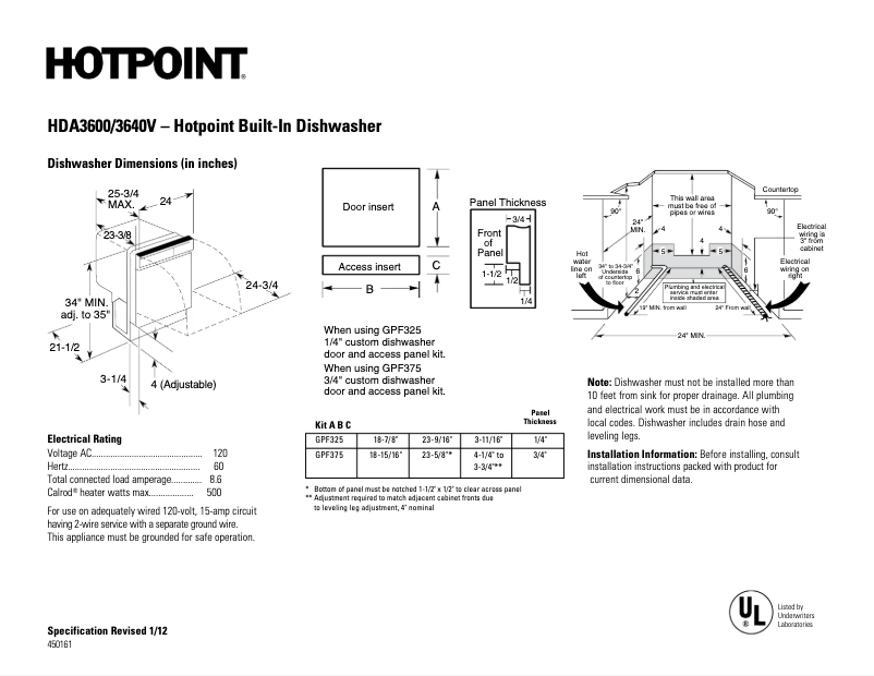 First page image of the manual for HDA3600VBB