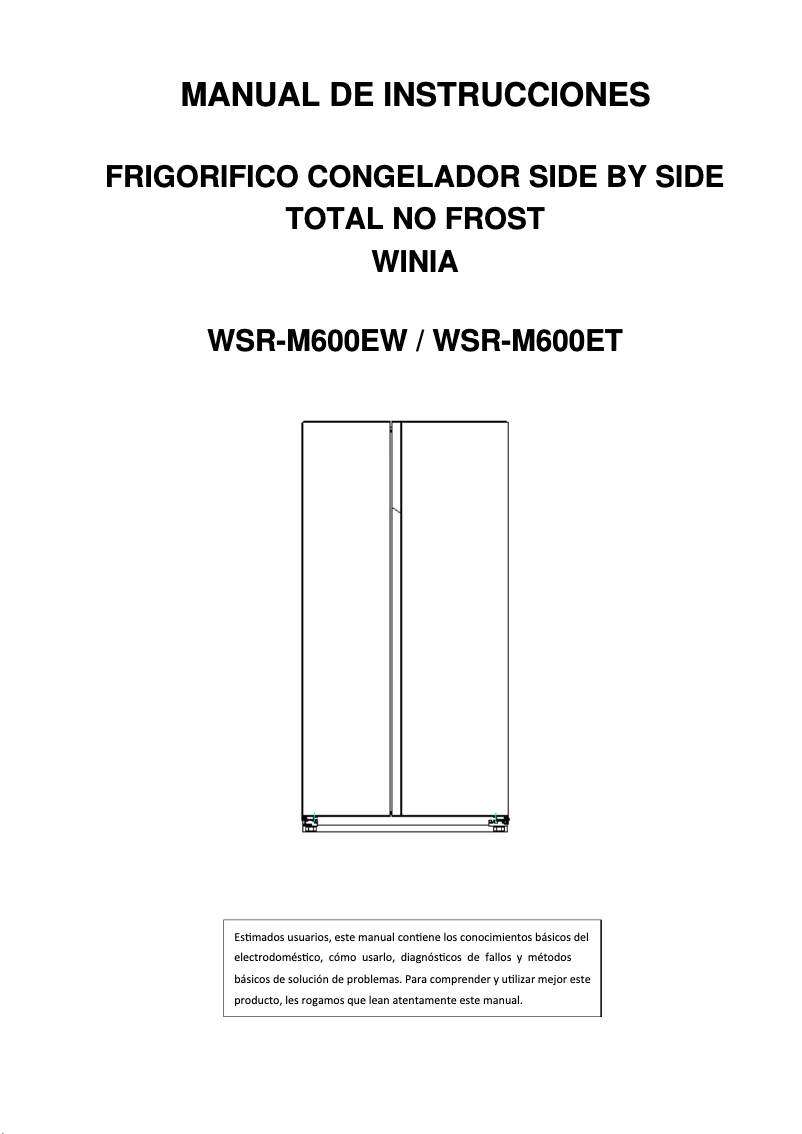 Page 1 of the manual User Manual Winia WSR-M600EW