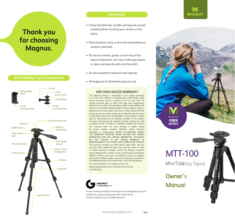 Page 1 of the manual User Manual Magnus Mini MTT-100