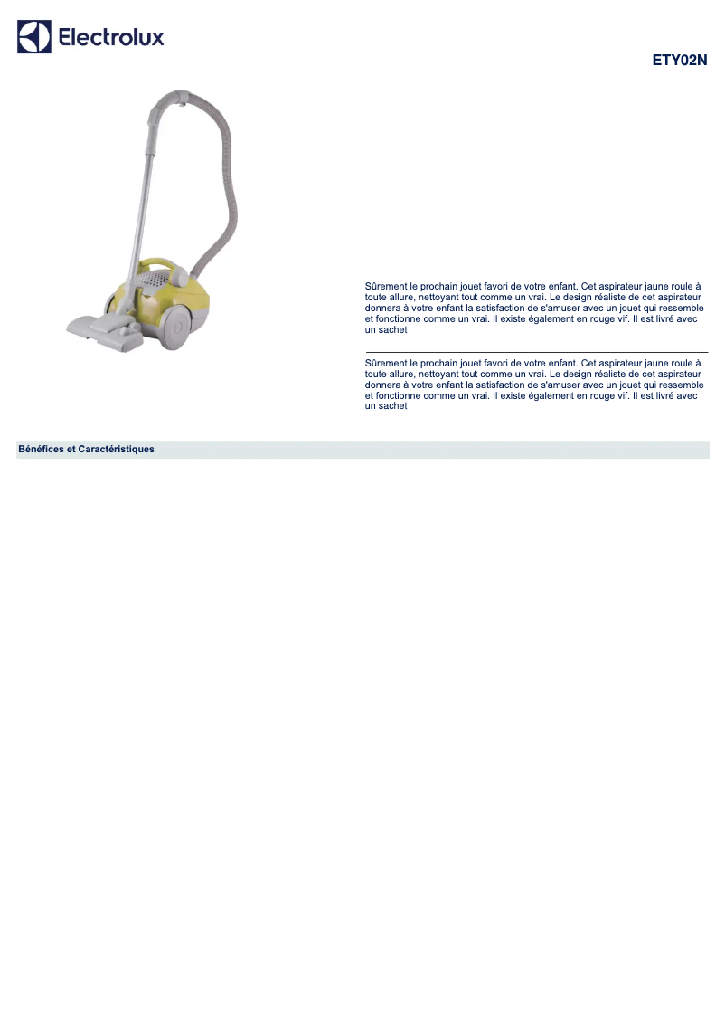 First page image of the manual for ETY02N