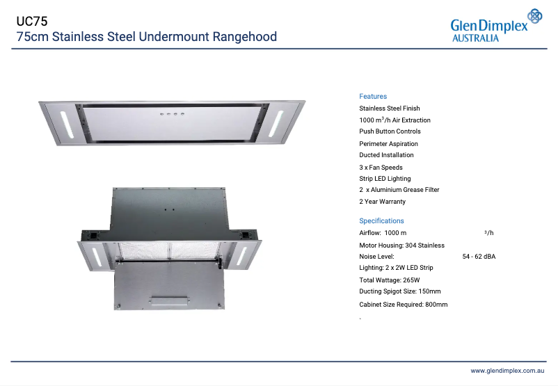 First page image of the manual for UC75