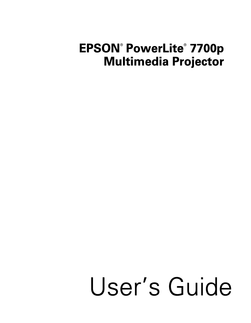 Image de la première page du manuel de l'appareil PowerLite 7700p