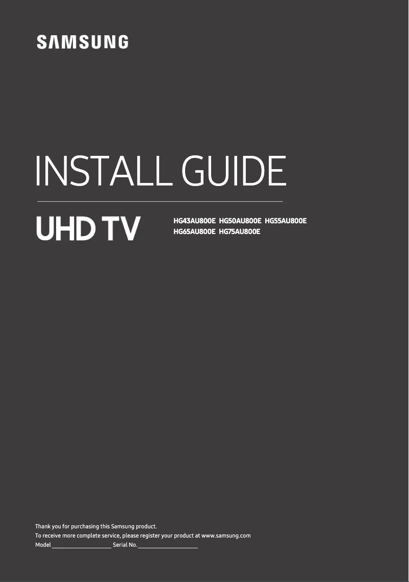 First page image of the manual for HG43AU800E