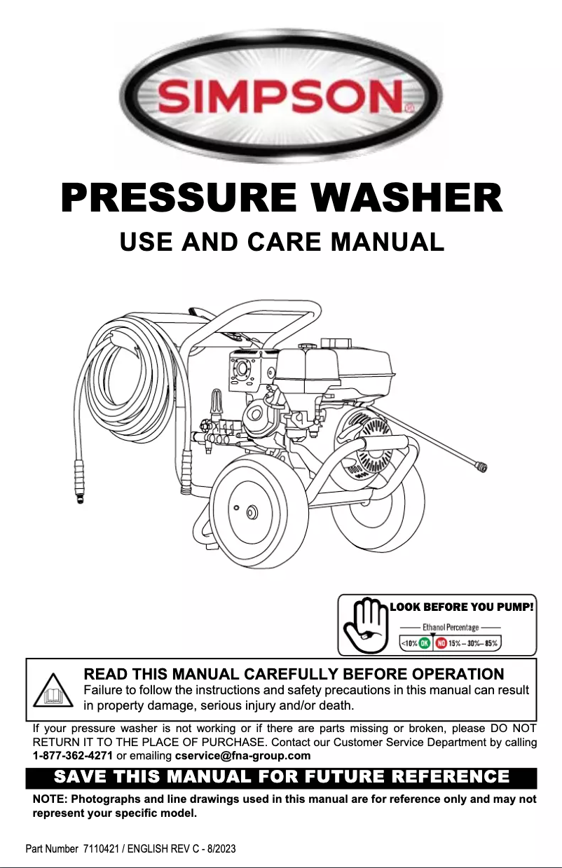 Page 1 of the manual User Manual Simpson PowerShot PS-60982-S