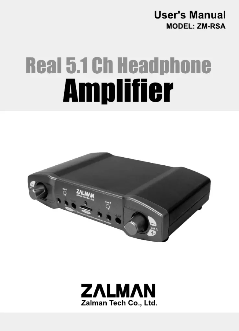 Page 1 de la notice Manuel utilisateur Zalman ZM-RSA