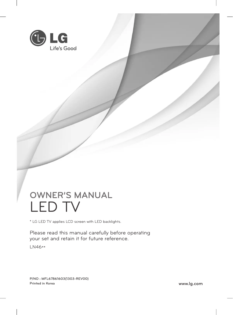 Page 1 of the manual User Manual LG 29LN460R