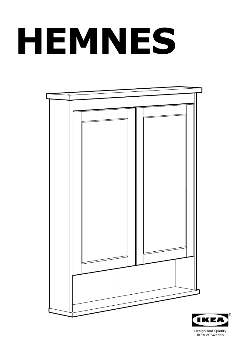 First page image of the manual for HEMNES 102.176.74