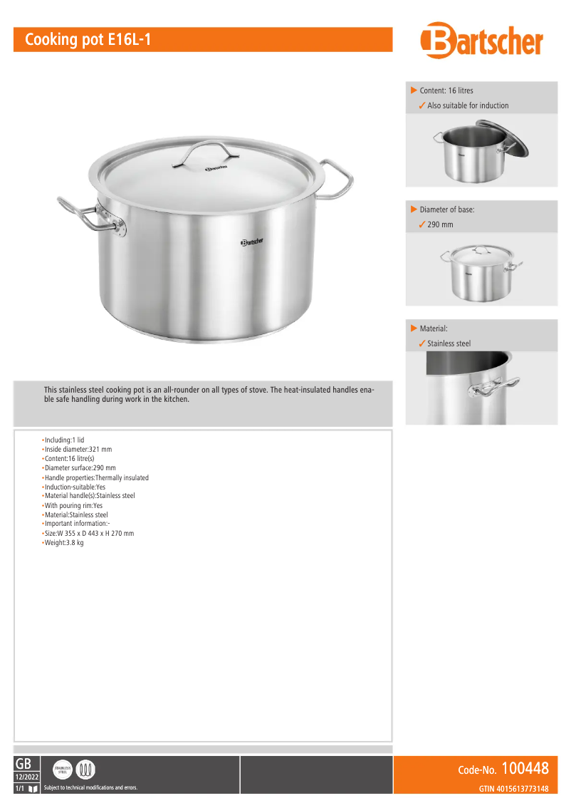 First page image of the manual for E16L-1