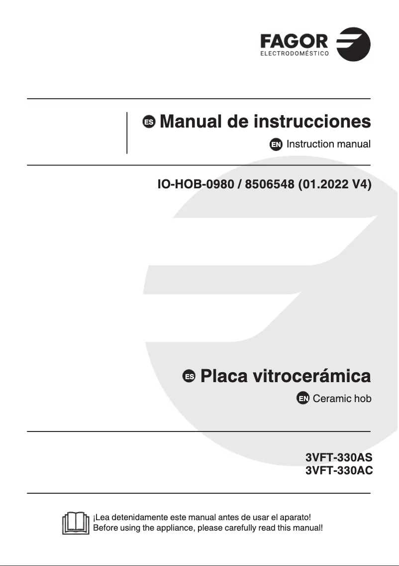 Page 1 of the manual User Manual Fagor 3VFT-330AC