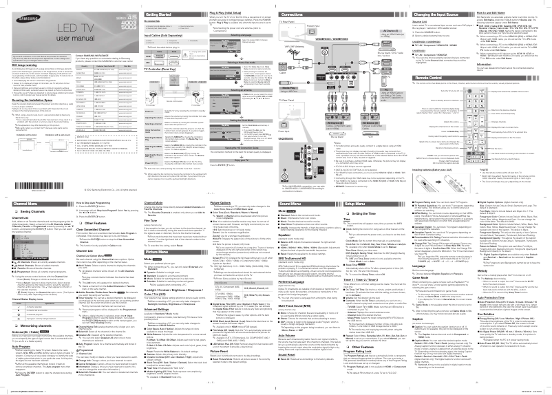 Page 1 of the manual User Manual Samsung UN32EH4003F