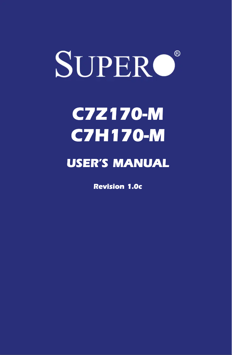 First page image of the manual for C7Z170-M